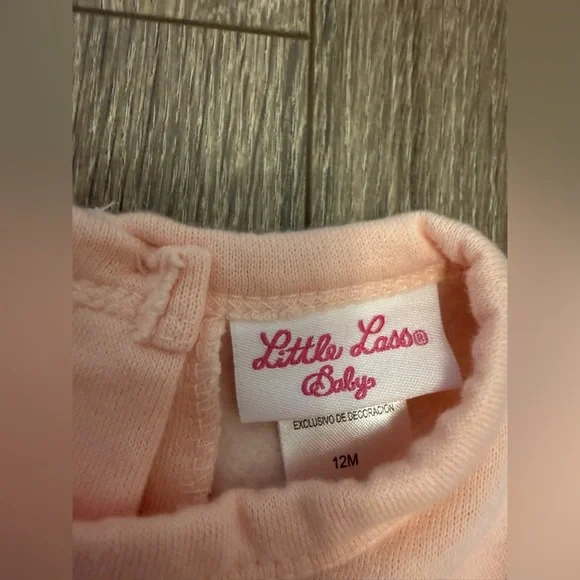 Little Lass Baby Girl Matching Set Size 12 Months Pink Heart - Picture 3 of 5